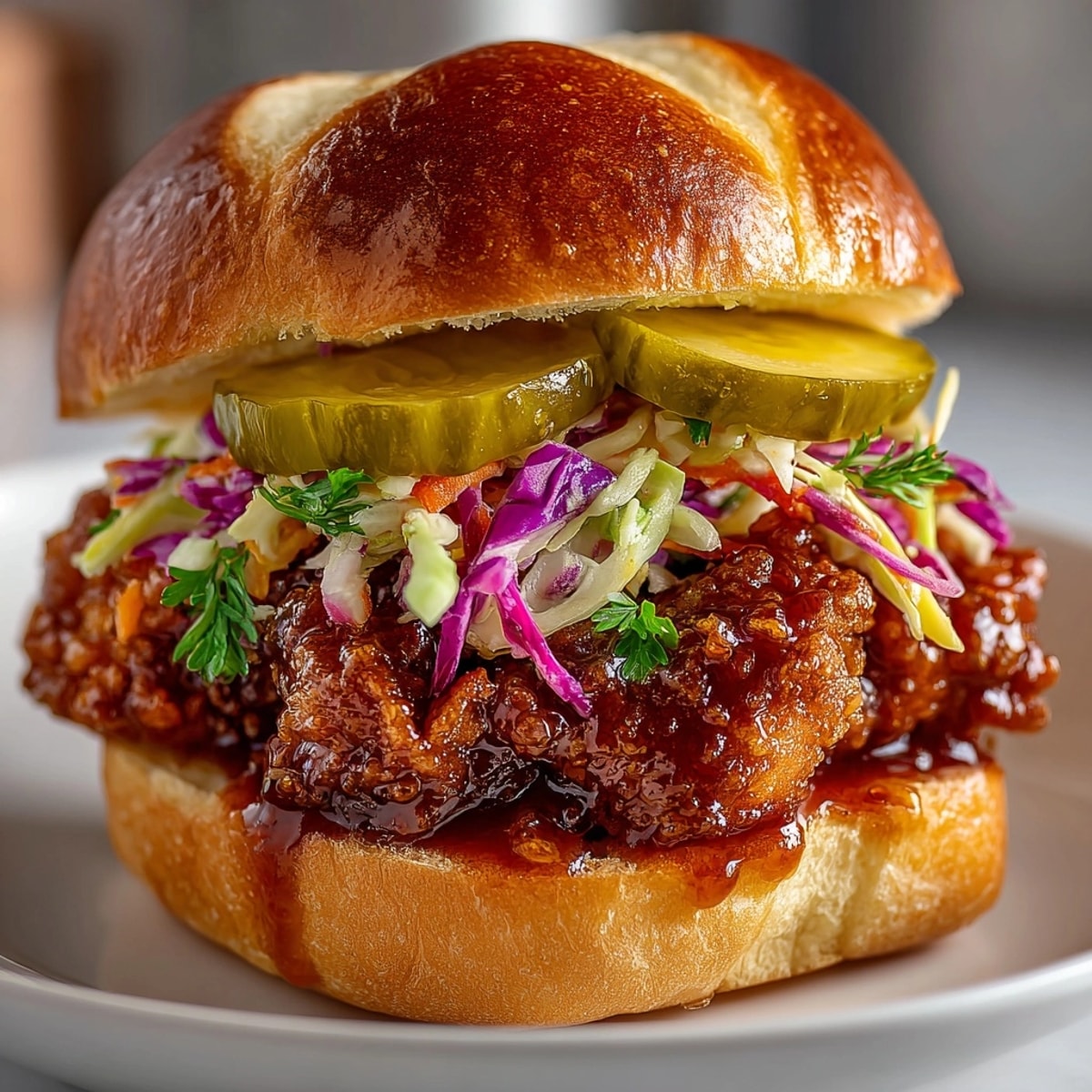 Mouthwatering hot honey fried chicken sliders, crispy and saucy, perfect for party appetizers.