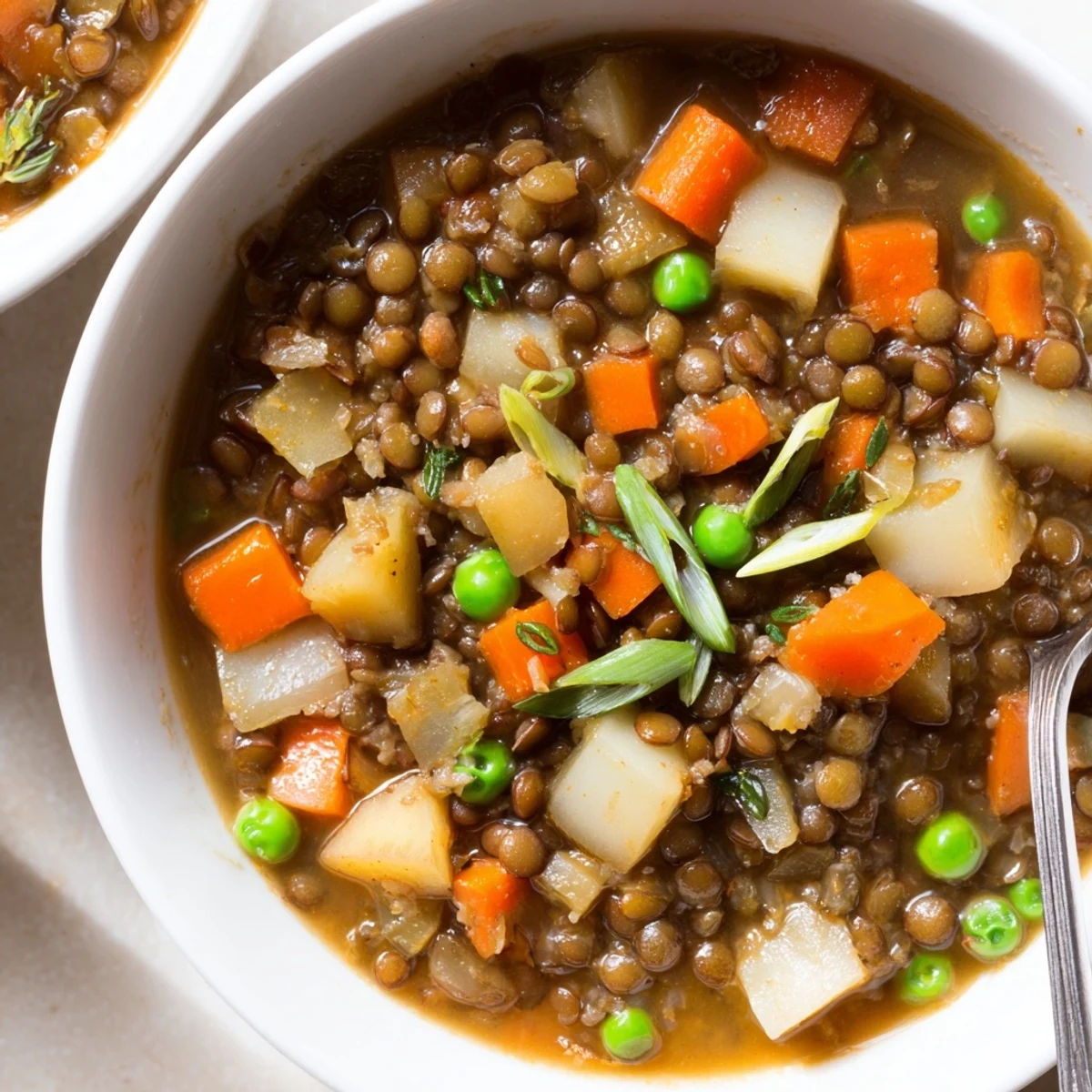 Hearty Japanese Curry Lentil Soup filled with tender vegetables and lentils, perfect for chilly nights.  
