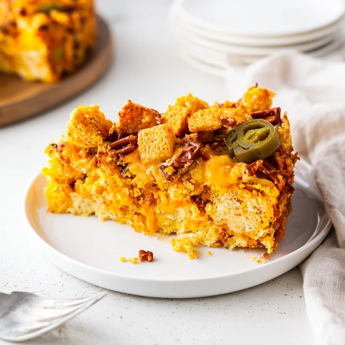 Deliciously bold Spicy Ranch Pretzel “Chaos Cake” perfect for game day gatherings.  