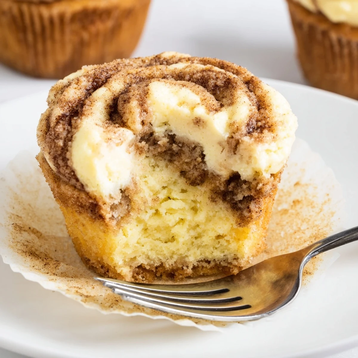Delicious Chai Latte Muffin Cheesecake Cups topped with cinnamon, perfect for dessert lovers.  