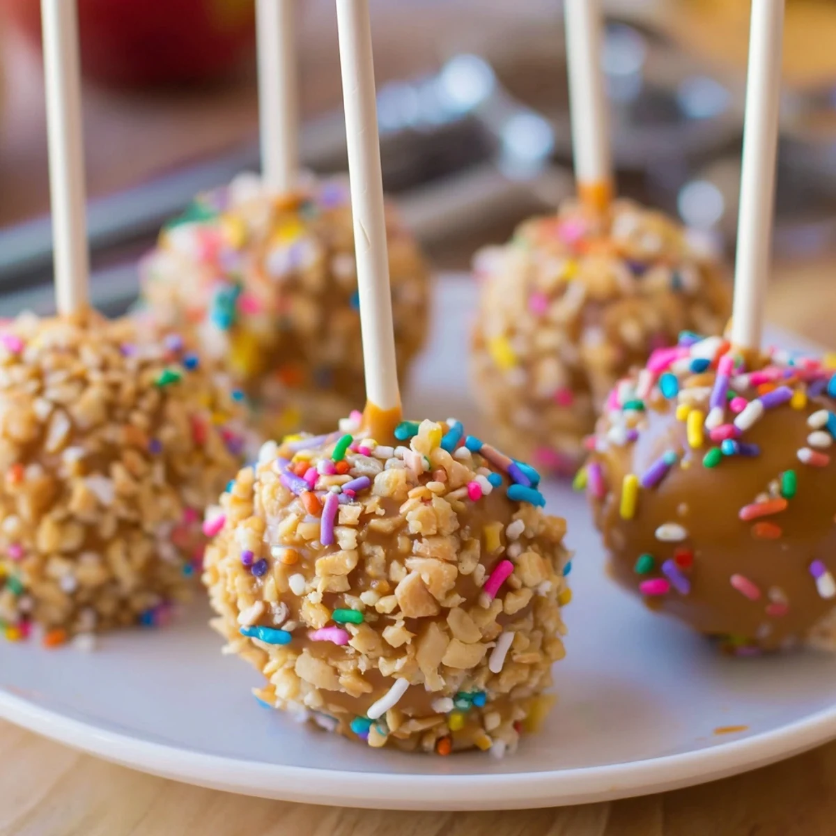 Caramel Apple Cheddar Cake Pops