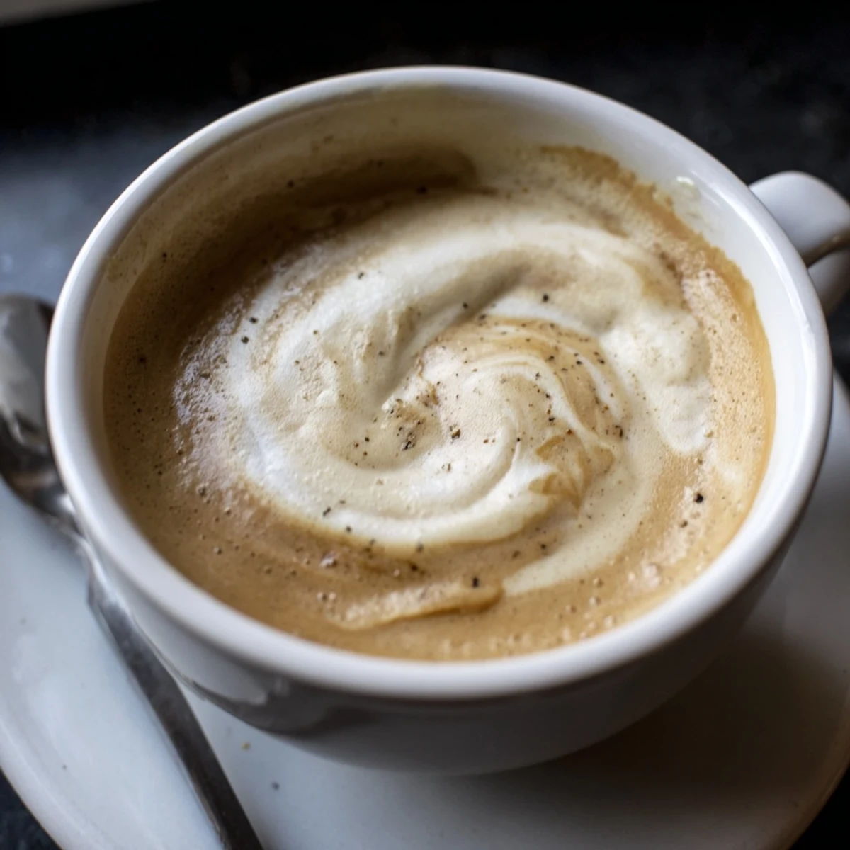 Bold onion latte recipe showcasing silky caramelized onions blended into rich espresso.