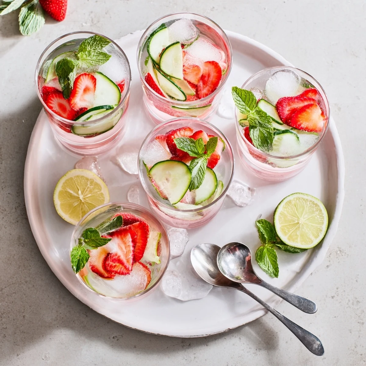 Hydrating mocktails featuring cucumber and herb garnishes for a healthy sip.