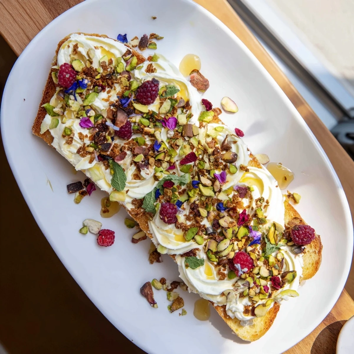 Delicious butter board dessert showcasing whipped cream cheese and fresh berries.  
