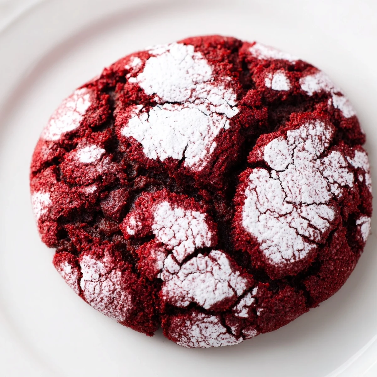 Cracked tops and vibrant red color define these soft, chewy Red Velvet Chocolate Crinkle Cookies.