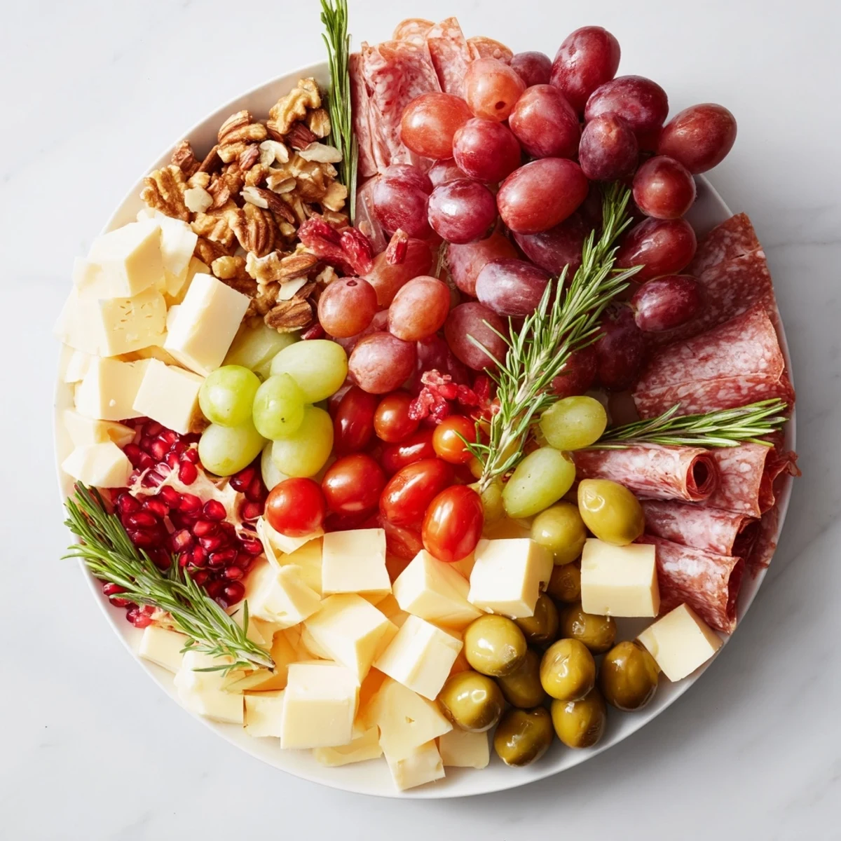 Quick Christmas Charcuterie Wreath Board overflowing with cheeses, meats, and vibrant fruits perfect for entertaining.