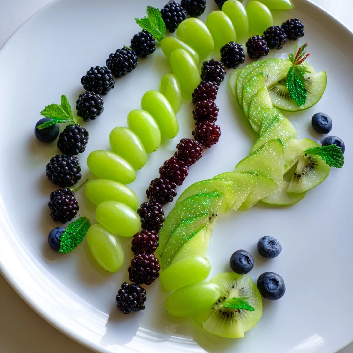 Enjoy the visually stunning Aurora Borealis Sweep, a fruit masterpiece arranged to resemble the Northern Lights.