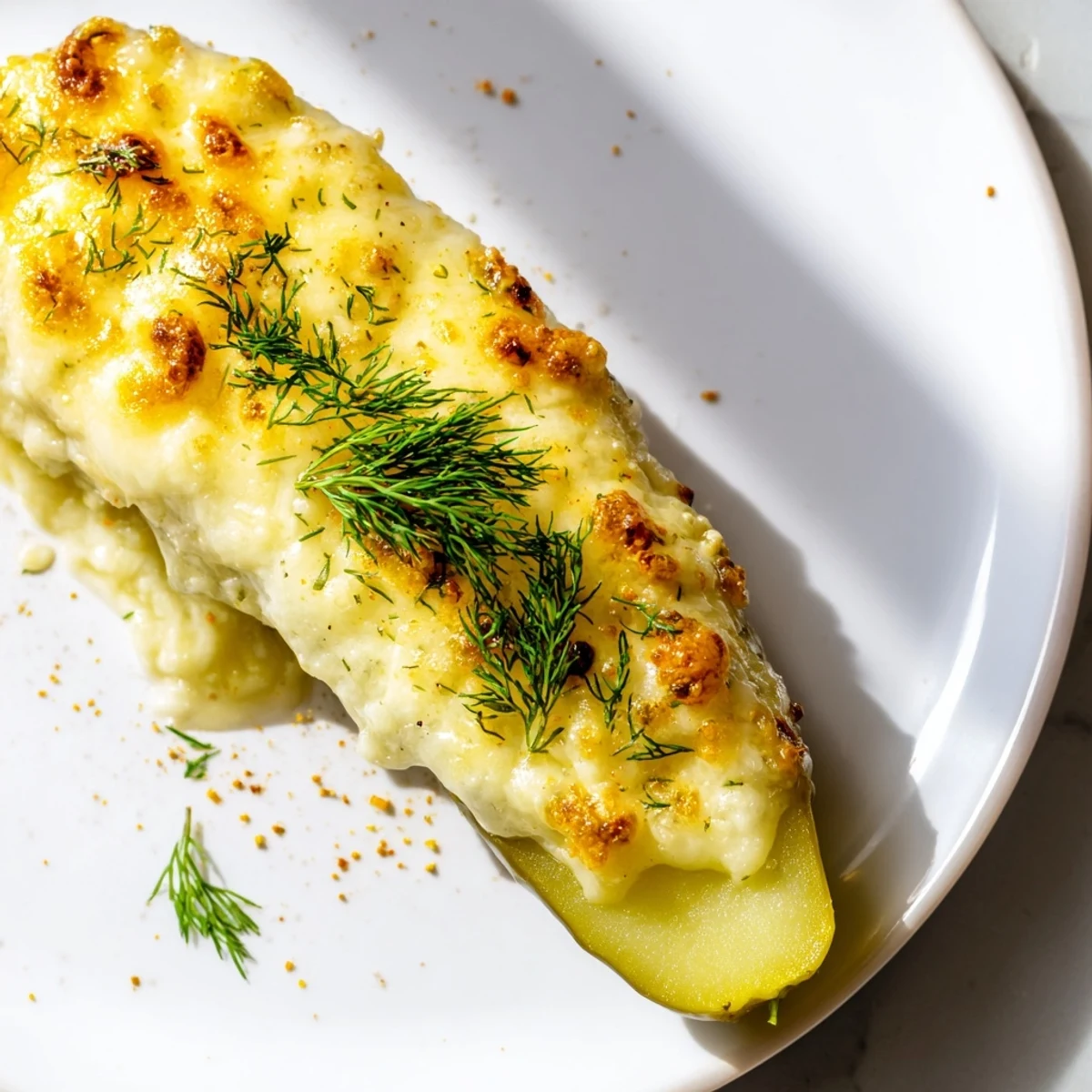 Cheesy, golden-brown Melted Cheese Pickle Rolls: imagine warm, melty cheese enveloping crunchy dill pickles.