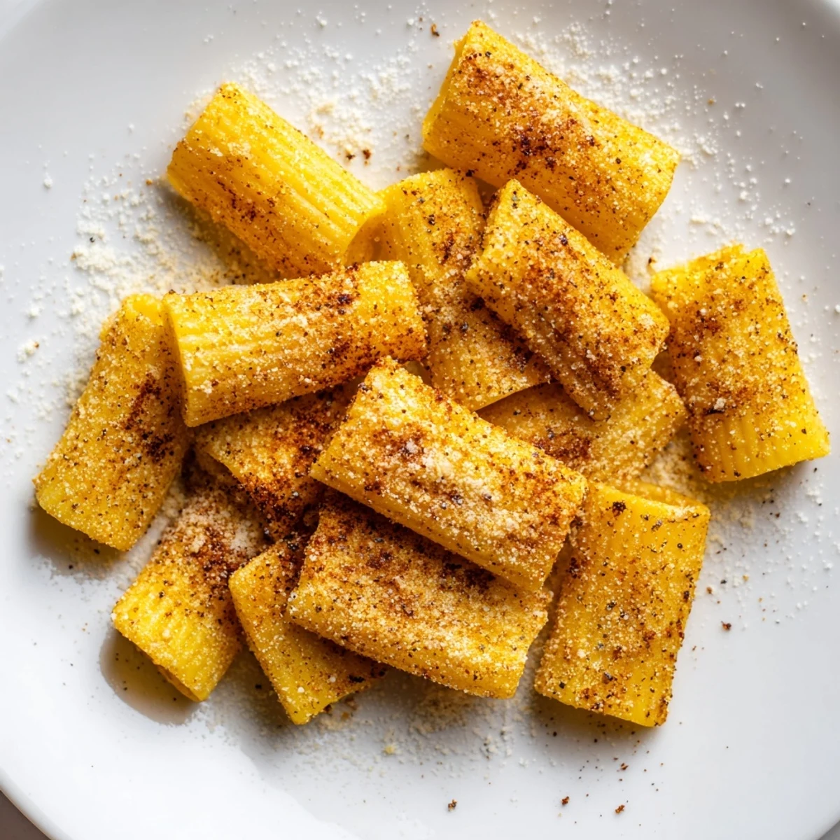 Air-fried Crunchy Parmesan Pasta Chips are perfectly browned and seasoned, ideal served with marinara.