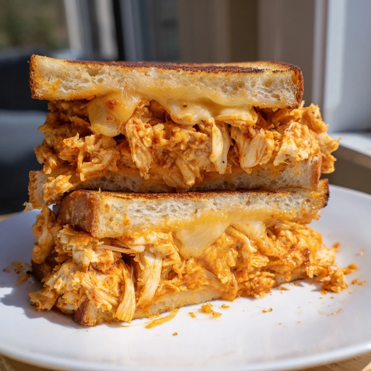 Golden, melted cheddar and spicy chicken star in this crispy Spicy Crispy Chicken Sandwich Grilled Cheese.