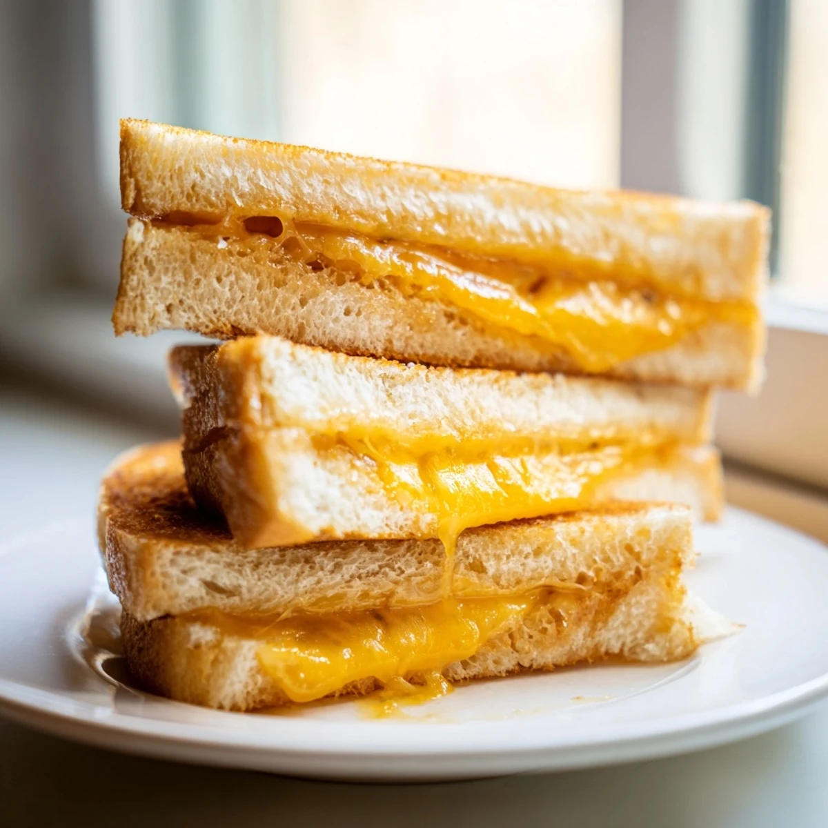 Air Fryer Grilled Cheese, golden and bubbly, perfect for a quick, comforting lunch.