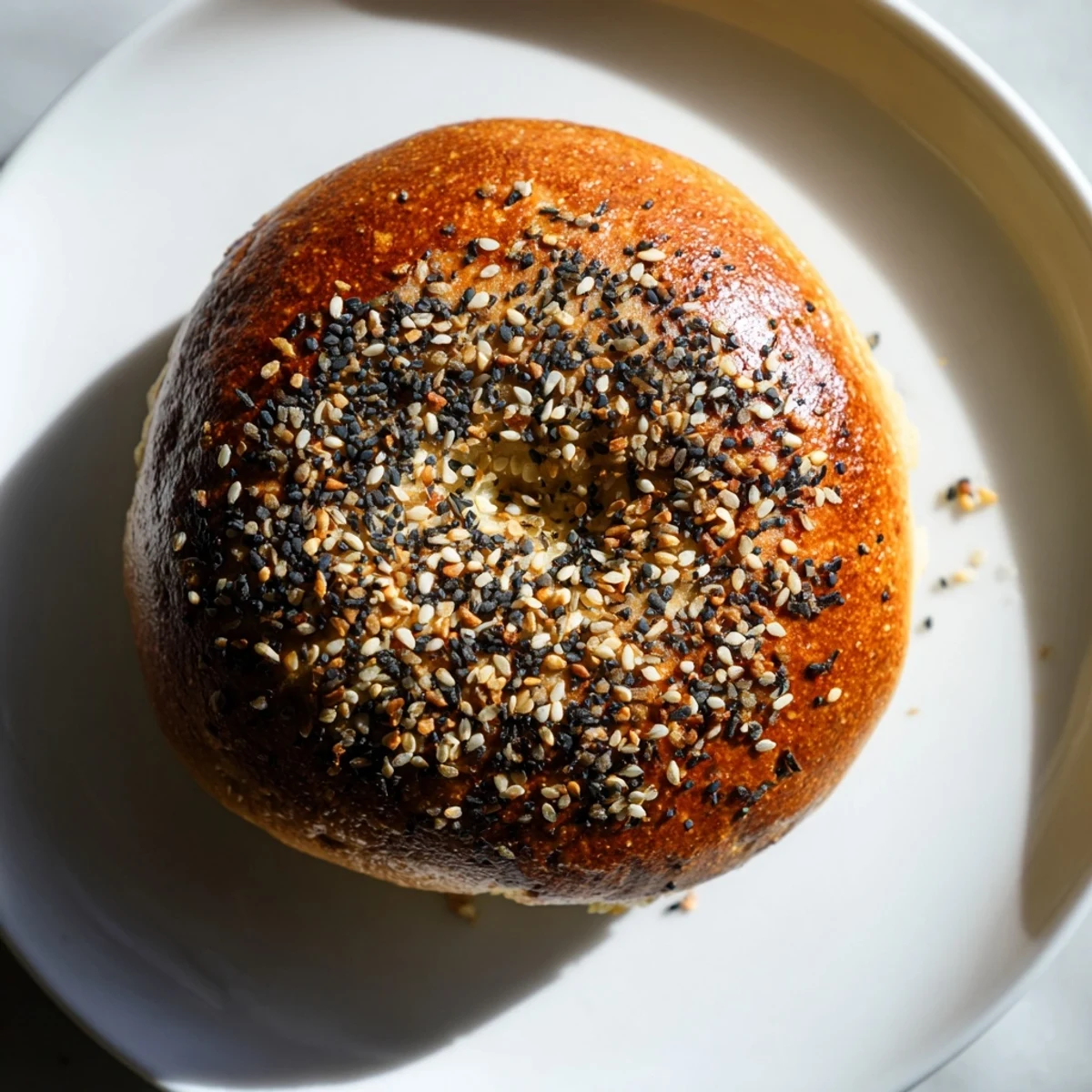 Golden-brown Everything Bagel Yogurt Bagels, fresh from the oven, ready for cream cheese and lox.