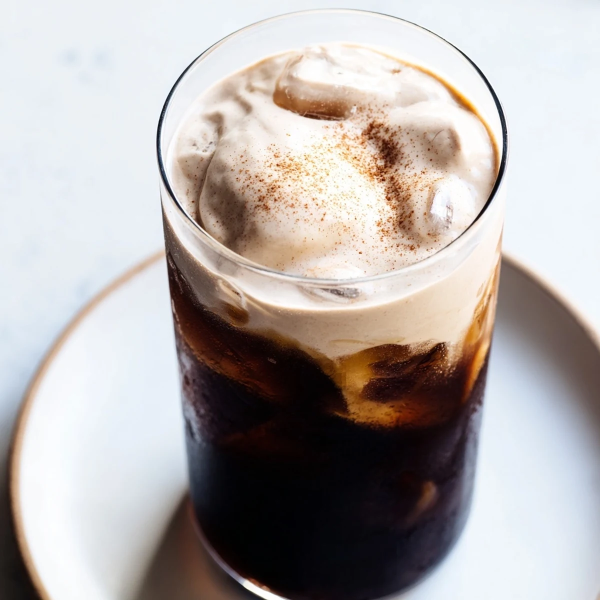 Creamy, iced Proffee Power Blend, ready to revitalize; imagine a thick, blended protein coffee drink.