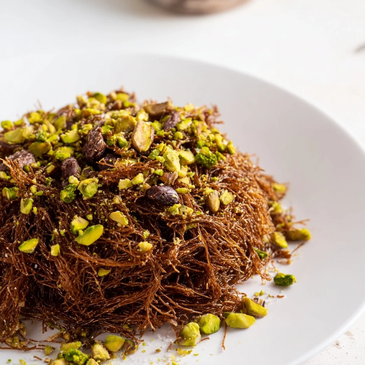 Homemade Kataifi Chocolate Crunch Bark, with its layers of textures, ready to be broken and devoured.