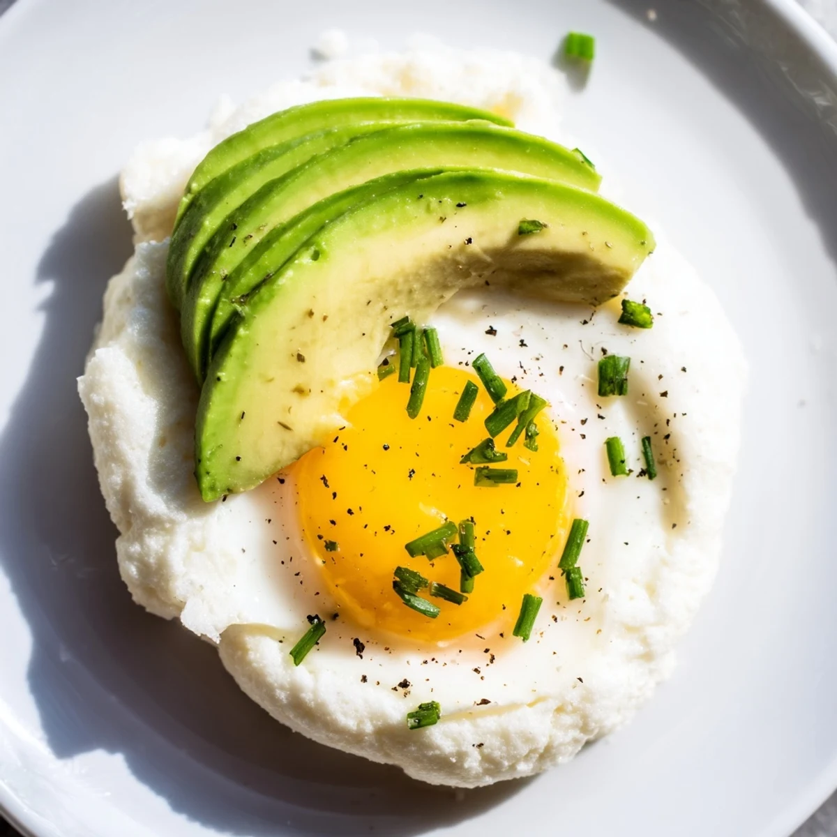 Golden-baked Cloud Bread Breakfast Clouds, a gluten-free breakfast delight with fresh avocado and runny yolks.