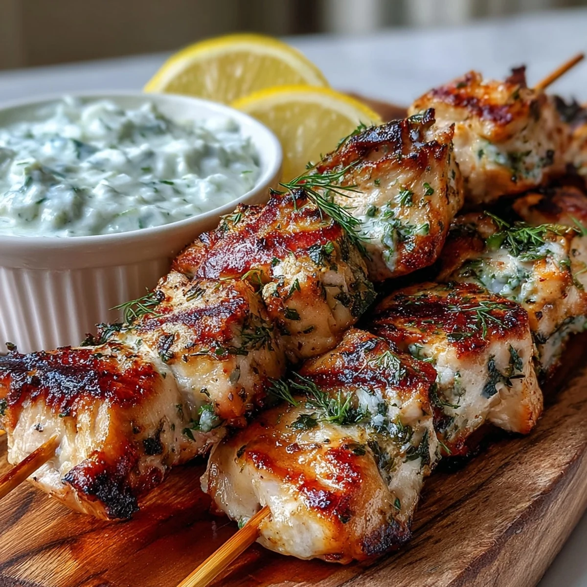 Lemon Herb Chicken Skewers