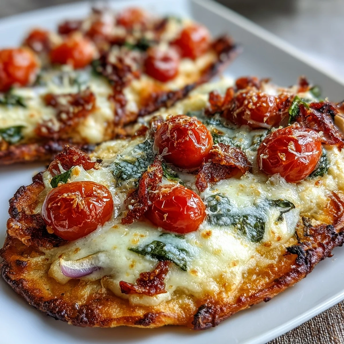 Garlic Parmesan naan pizza loaded with fresh toppings, baked until bubbly and crisp, perfect for easy weeknight meals.