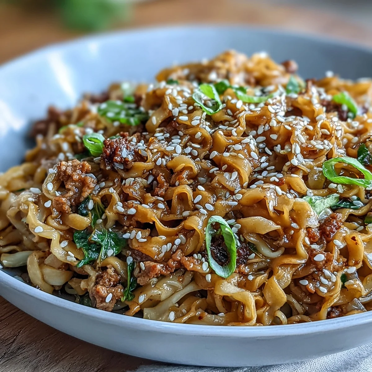 Quick and easy Potsticker Noodle Stir-Fry featuring savory turkey, fresh vegetables, and a rich, creamy Asian-inspired sauce.