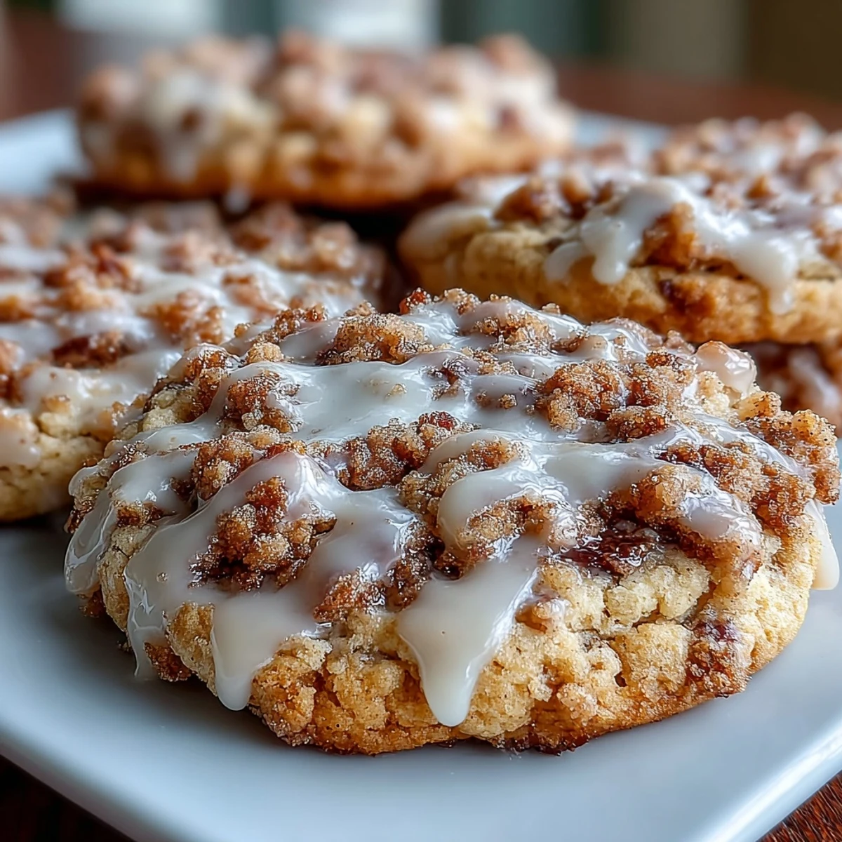 Indulge in these Gilmore Girls Coffee Cake Cookies with cinnamon streusel and vanilla glaze, perfect for pairing with your favorite coffee.