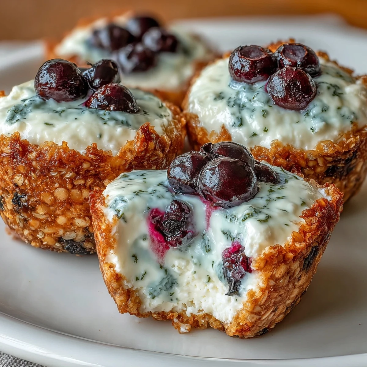 Wholesome cottage cheese blueberry oat bites, studded with fresh berries and baked until lightly golden and tender.