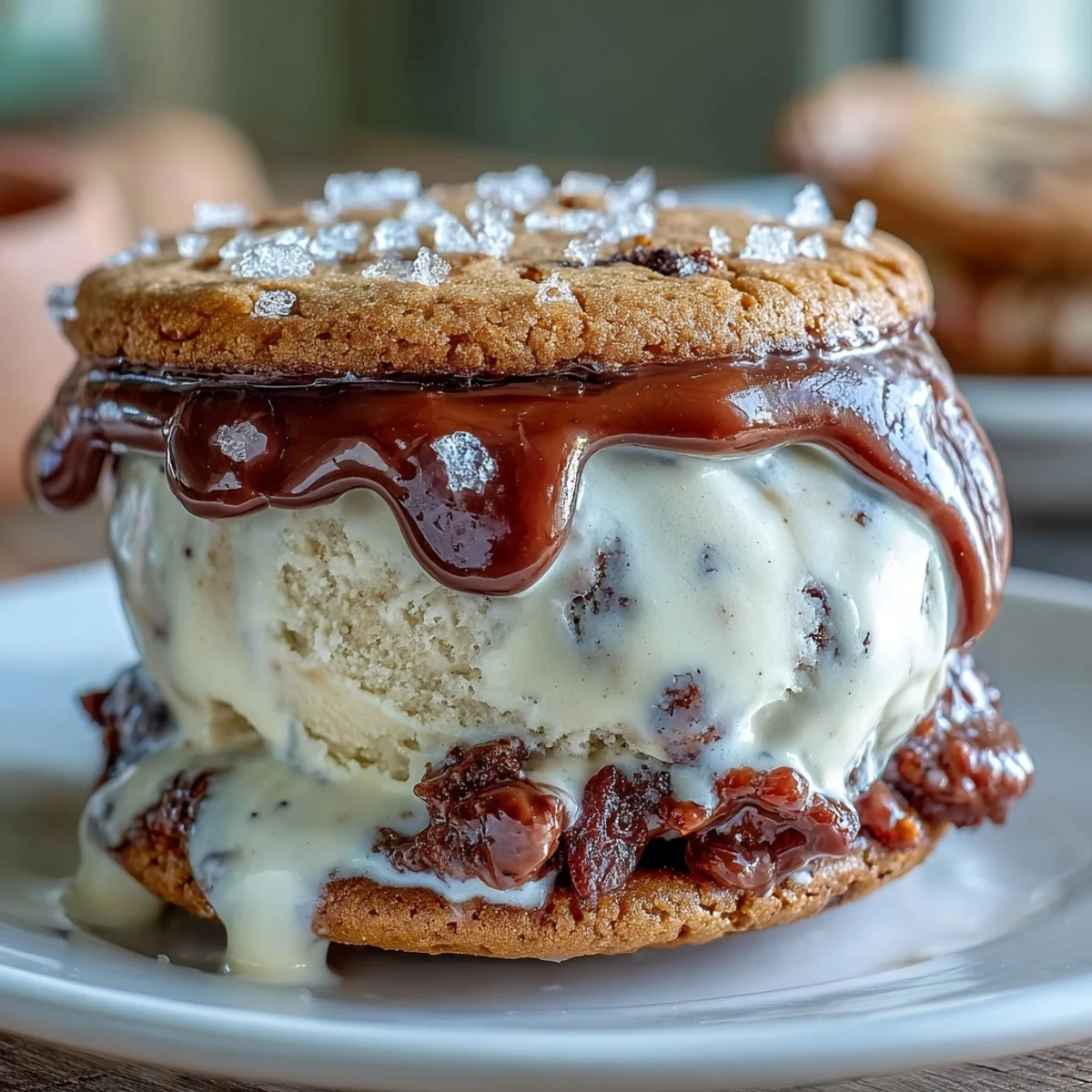 Indulgent vanilla bean ice cream layered with espresso cookies, creating a refreshing and nostalgic treat reminiscent of a beloved coffeehouse drink.