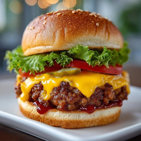 Mini sliders stacked on soft toasted buns with melted cheddar and fresh lettuce layers.