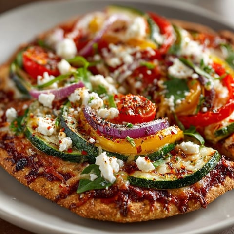 Quick Lunch Pita Pizzas with Seasonal Vegetables featuring colorful toppings and melted cheese on crisp pita bread