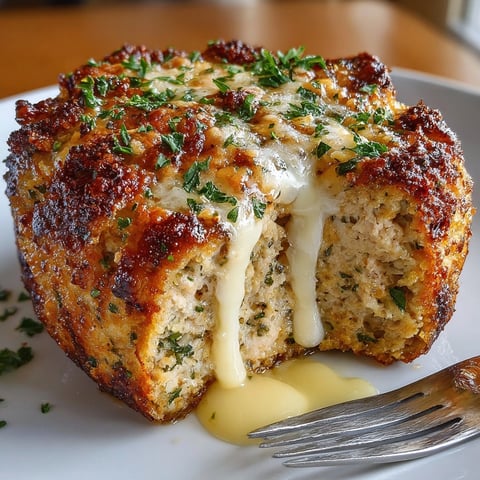Freshly baked Garlic Parmesan Chicken Meatloaves topped with melted cheese, resting on a parchment-lined tray.