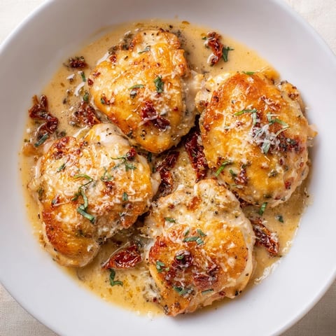 Marry Me Chicken Thigh Express, a creamy dish featuring tender chicken simmered in rich sauce.