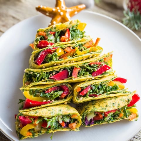Air Fryer Christmas Tree Veggie Tortilla Wraps—crispy tortilla trees filled with colorful, crunchy vegetables.