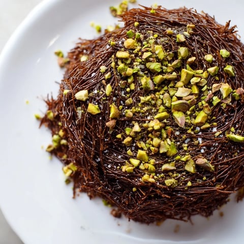 Golden, crispy kataifi and dark chocolate blend in this decadent Kataifi Chocolate Crunch Bark.