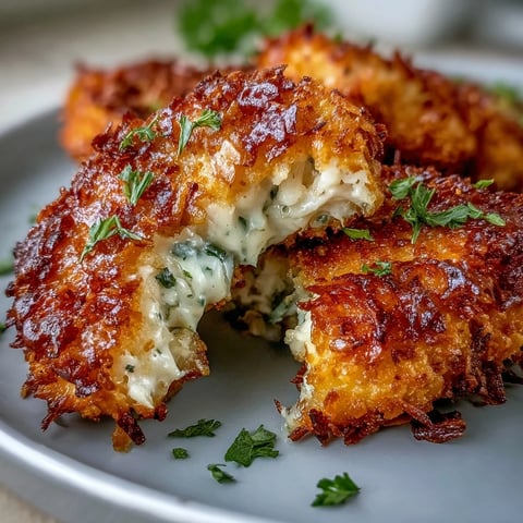 Golden-brown Asiago Panko Chicken Bites baked to crispy perfection, served with marinara dipping sauce for a savory appetizer.  