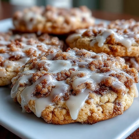 Indulge in these Gilmore Girls Coffee Cake Cookies with cinnamon streusel and vanilla glaze, perfect for pairing with your favorite coffee.