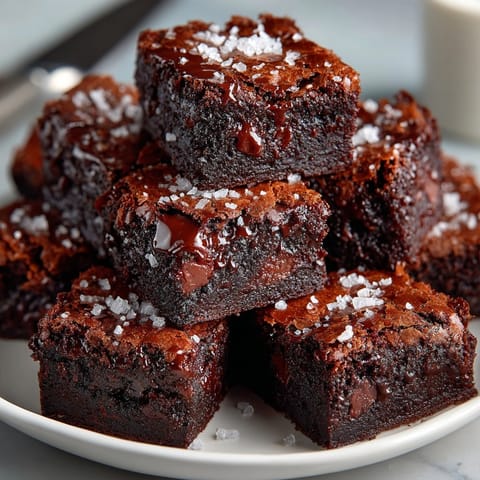 Freshly baked Decadent Dark Chocolate Avocado Brownies with Sea Salt cooling in a pan, moist and rich.