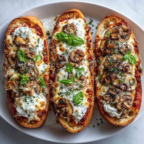 Ricotta-Stuffed French Bread Pizza sliced and served warm, showcasing creamy filling and melty mozzarella topping.