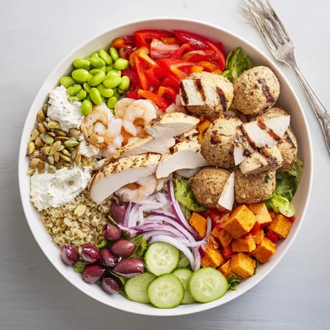 Guests enjoy customizing delicious bowls with fresh vegetables and proteins.  