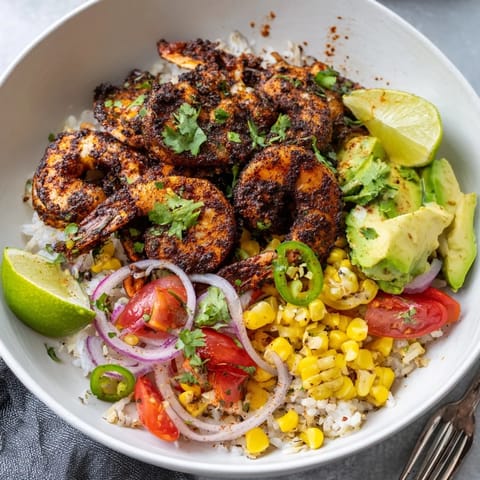 Blackened Shrimp Avocado Corn