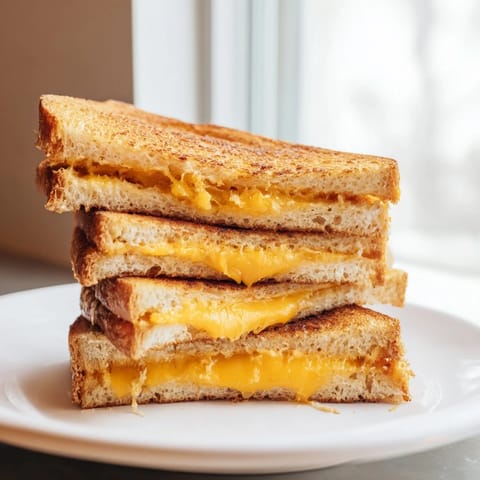 A close-up of a crispy Air Fryer Grilled Cheese, oozing with melted cheddar cheese.