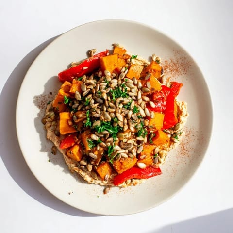 Roast Squash and Hummus Winter Salad