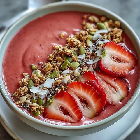 Strawberry Protein Smoothie Bowl