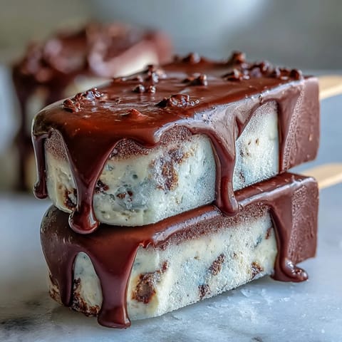 Creamy vanilla bean frappuccino fudge pops with coffee flavor, perfect for a refreshing summer treat.  