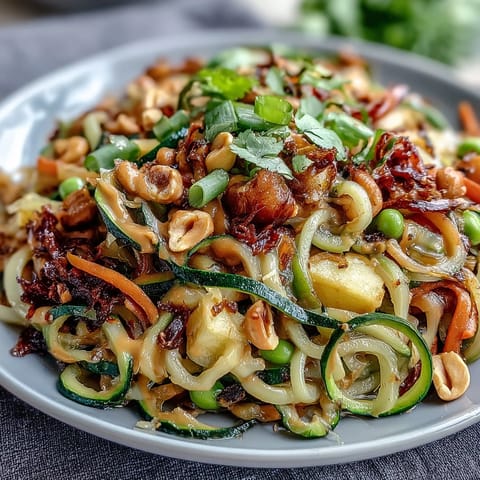 Healthy Zucchini Peanut Stir-Fry
