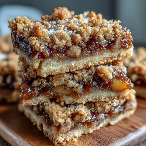 Golden Early Fall Apple Peach Crumble Bars with bubbly fruit and oat topping.