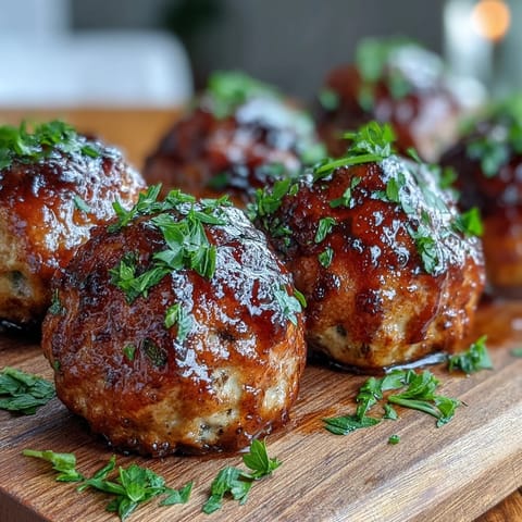 Apple Cider Glazed Chicken Meatballs glistening, perfect for a fall family dinner.