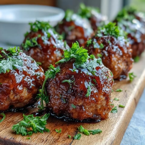 Tender chicken meatballs coated in sweet, tangy apple cider glaze, ready to serve.