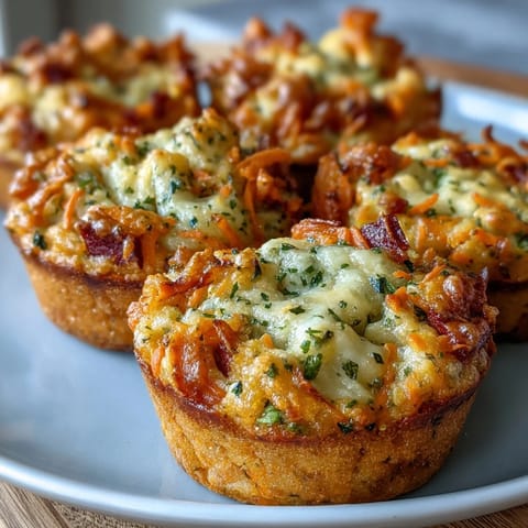 Golden Carrot Cheddar Pizza Muffins, a cheesy savory bite, perfect for any occasion.