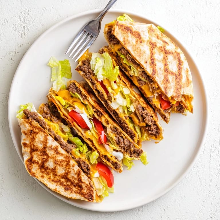 Savory Taco Bell Crunchwrap Supreme Copycat wrapped in a warm, crispy tortilla shell.