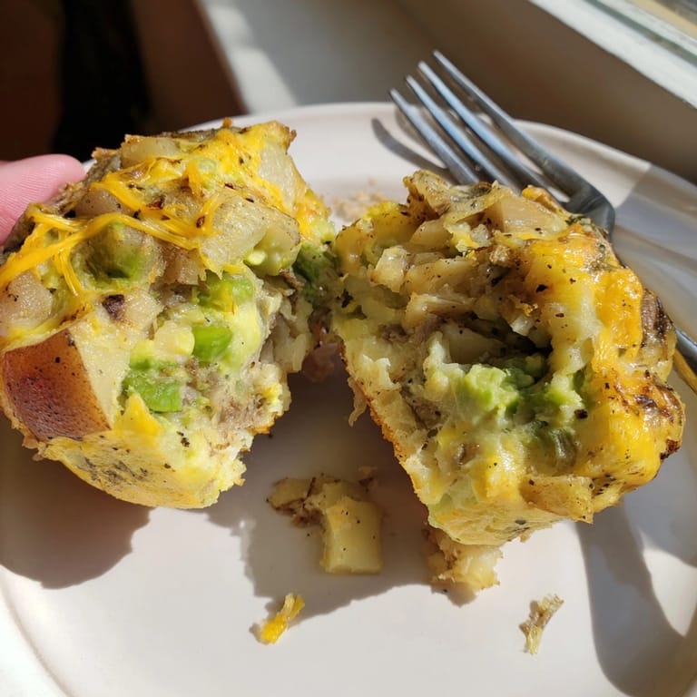 Fluffy Avocado Ranch Potato Egg Muffins, a flavorful breakfast ready for meal prepping.