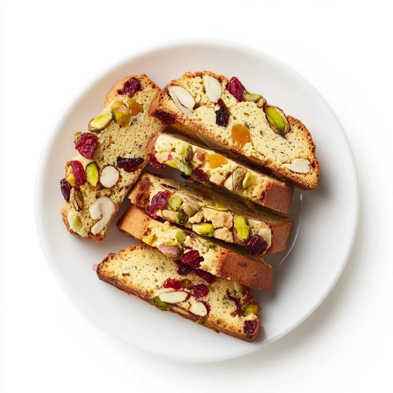 Golden-brown Festive Holiday Snack Biscotti Thins arranged on a plate, ideal for gifting.  