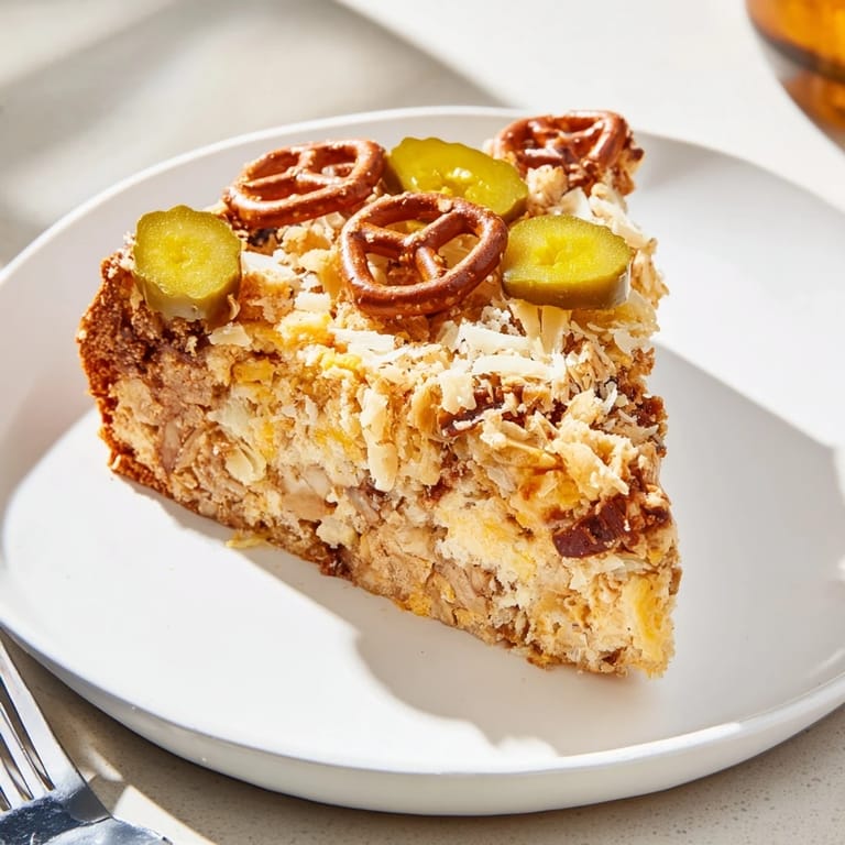 Deliciously baked Spicy Ranch Pretzel “Chaos Cake” perfect for game day gatherings.  